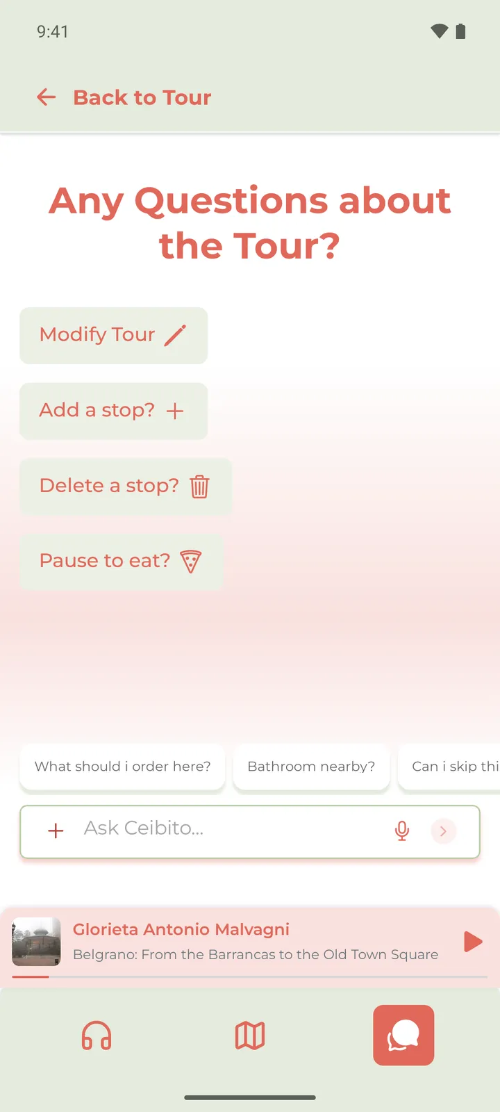 The tour guide chat